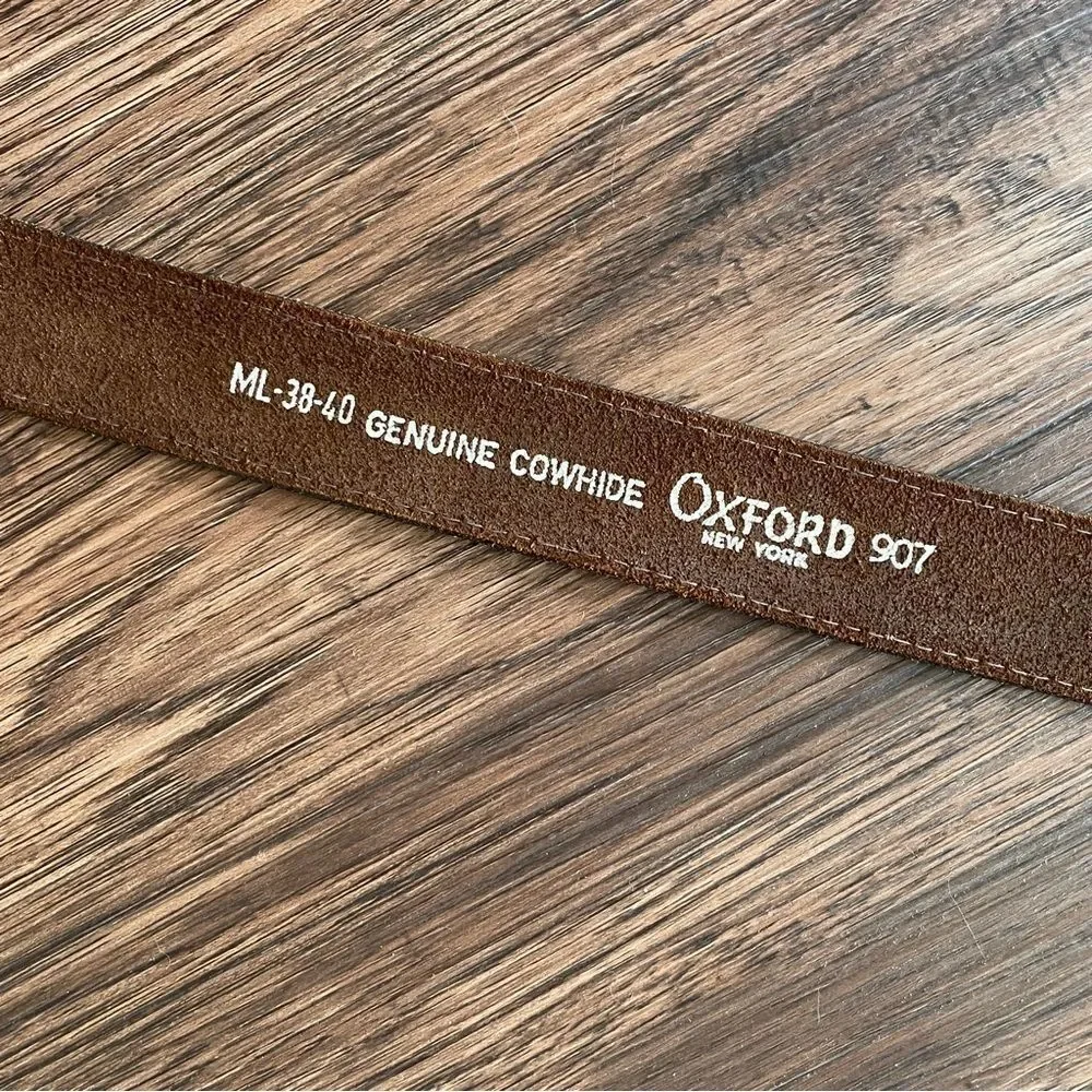 Oxford New York Genuine Cowhide Men's Dark Brown Leather Belt M/L 38-40